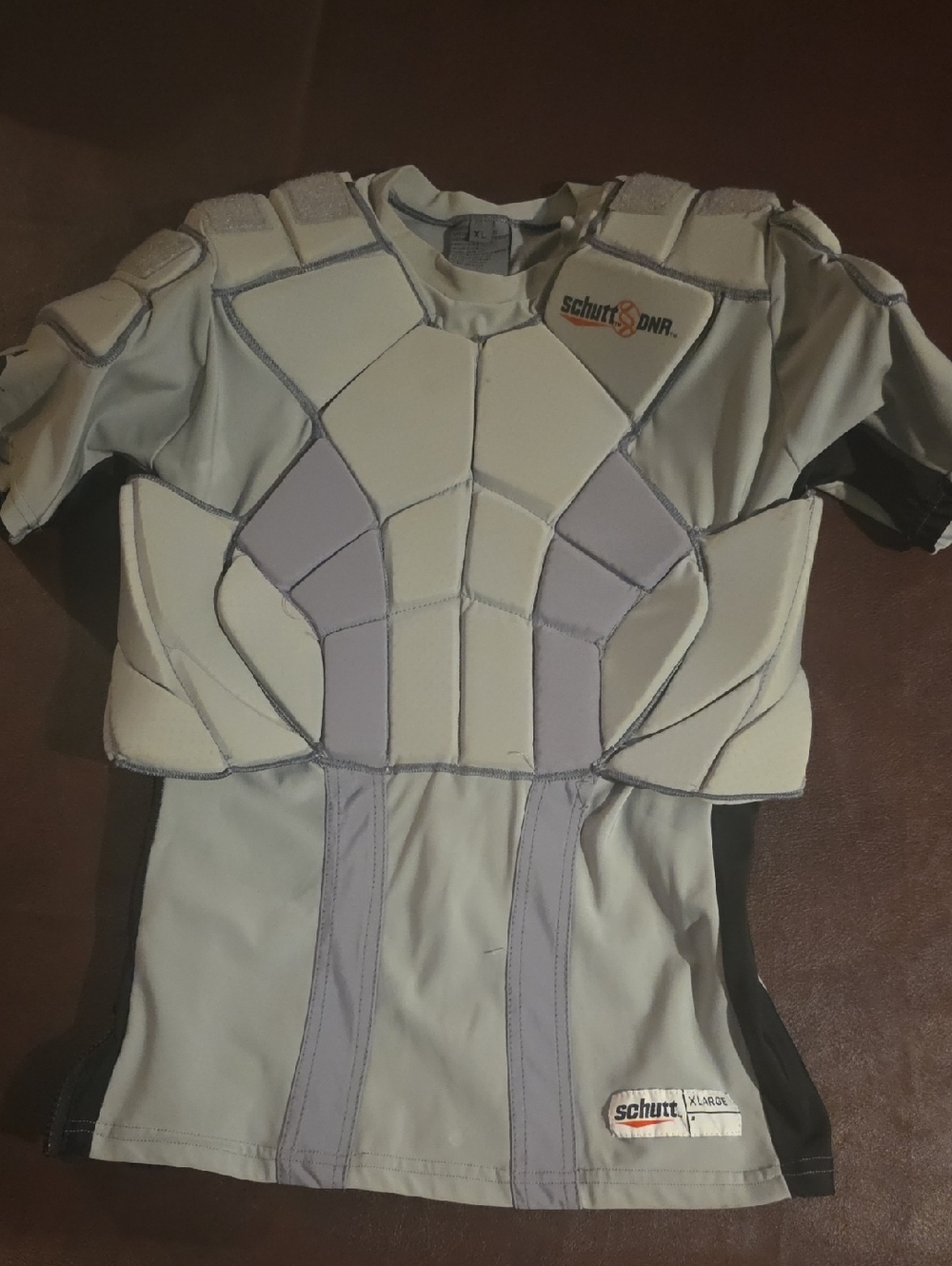 Schutt DNA Men's Padded Compression Shirt in Light Gray